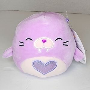 ❤ WINNIE 💜 Purple Walrus w Heart Valentine 2023 Original Squishmallow ☆ NWT ☆